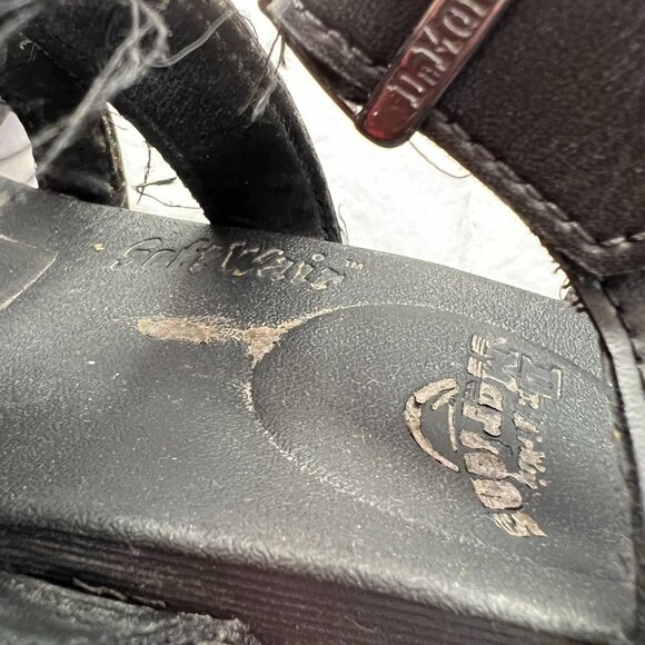 Dr Martens Vegan Blaire sandals US womens 8 black faux leather buckle chunky doc - Picture 10 of 11